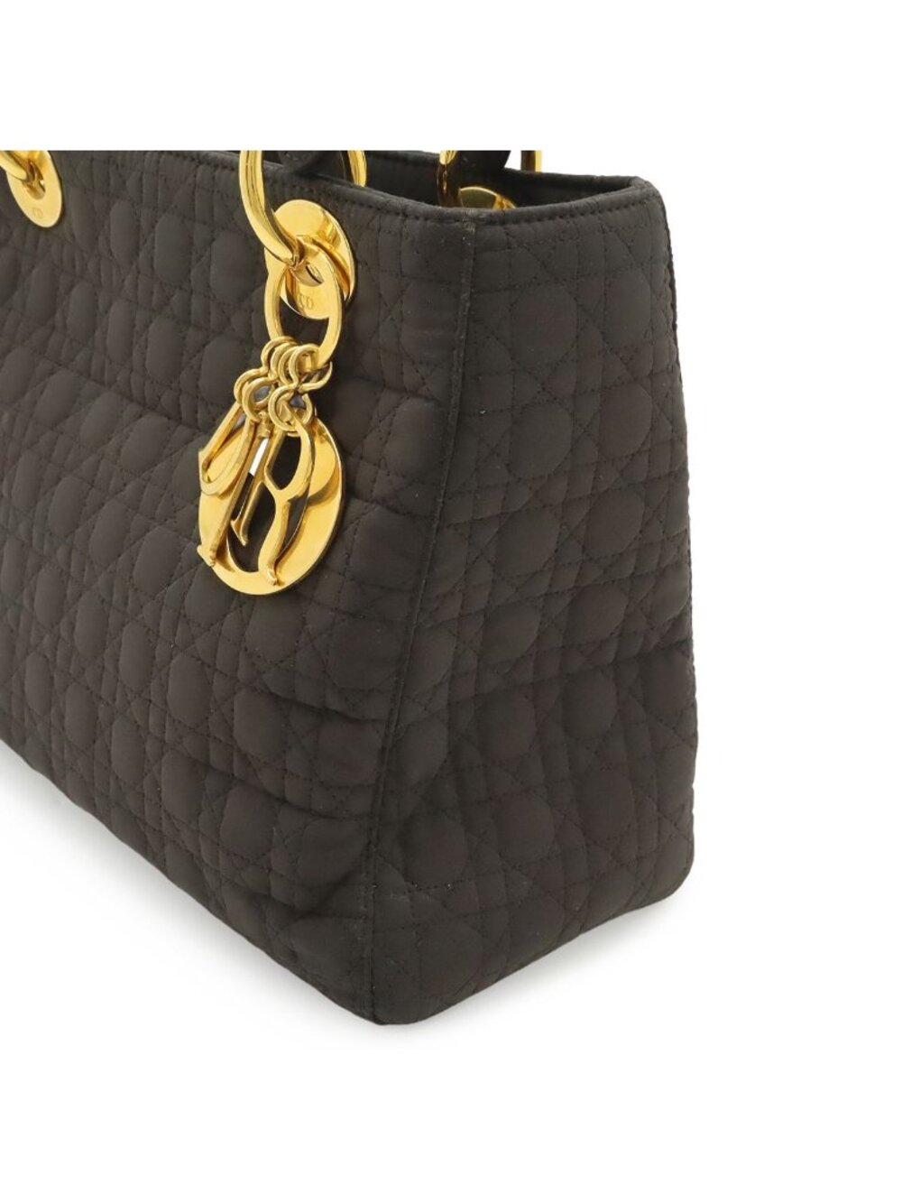 Dior Cannage Tote Nylon Dark Brown Gold - Picture 7 of 8